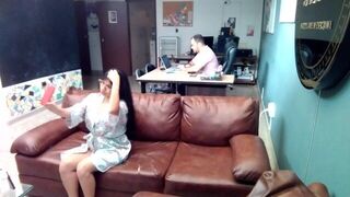 My secretary gets very horny and makes a video in my office - porn video