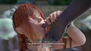 Demon Girl Pays with a Blowjob and Swallows the Fish - porn video