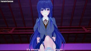 Doki Doki Literature Club Yuri Gives You A Footjob Hentai POV - porn video